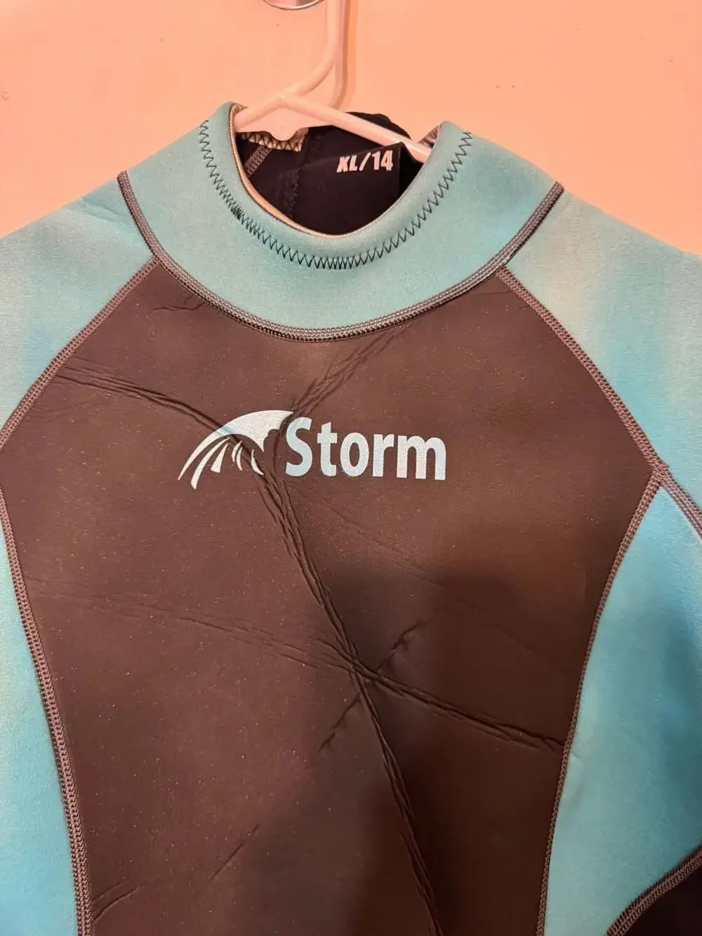 Storm Youth Shorty Wetsuit Spring Suit Size XL/14 Blue Black